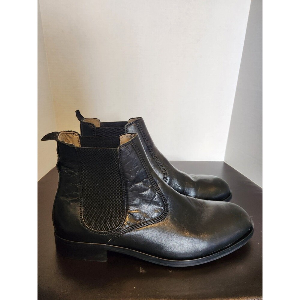 Allsaints Men's Gus Leather Chelsea Boot - Black - 12 US / 45      (P87)